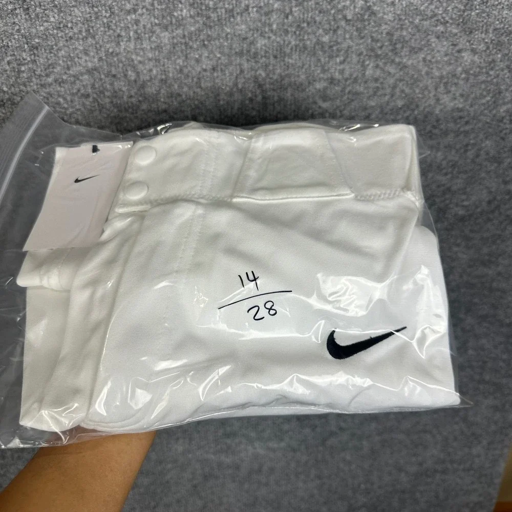 NEW Nike Baseball Pants Mens Small White  Dri-FIT Tapered Athletic